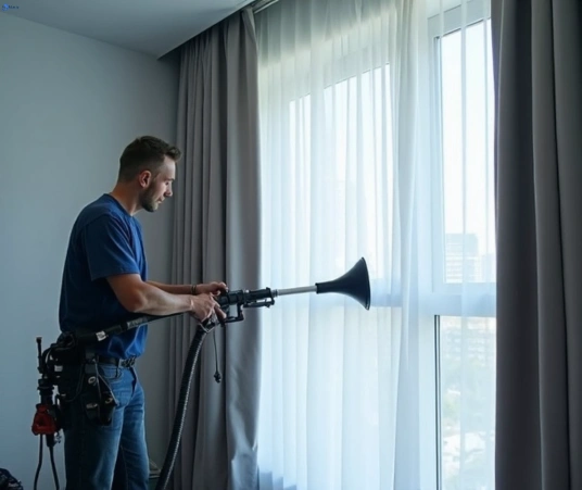 Professional commercial curtain cleaning process equipment Matty Curtain Cleaning leumeah-nsw